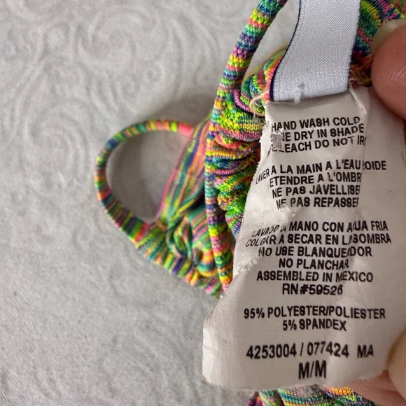 Isabella Rose Prismatic Triangle Bikini Top & Maui High Waist Swim Bottom Medium - Picture 11 of 13